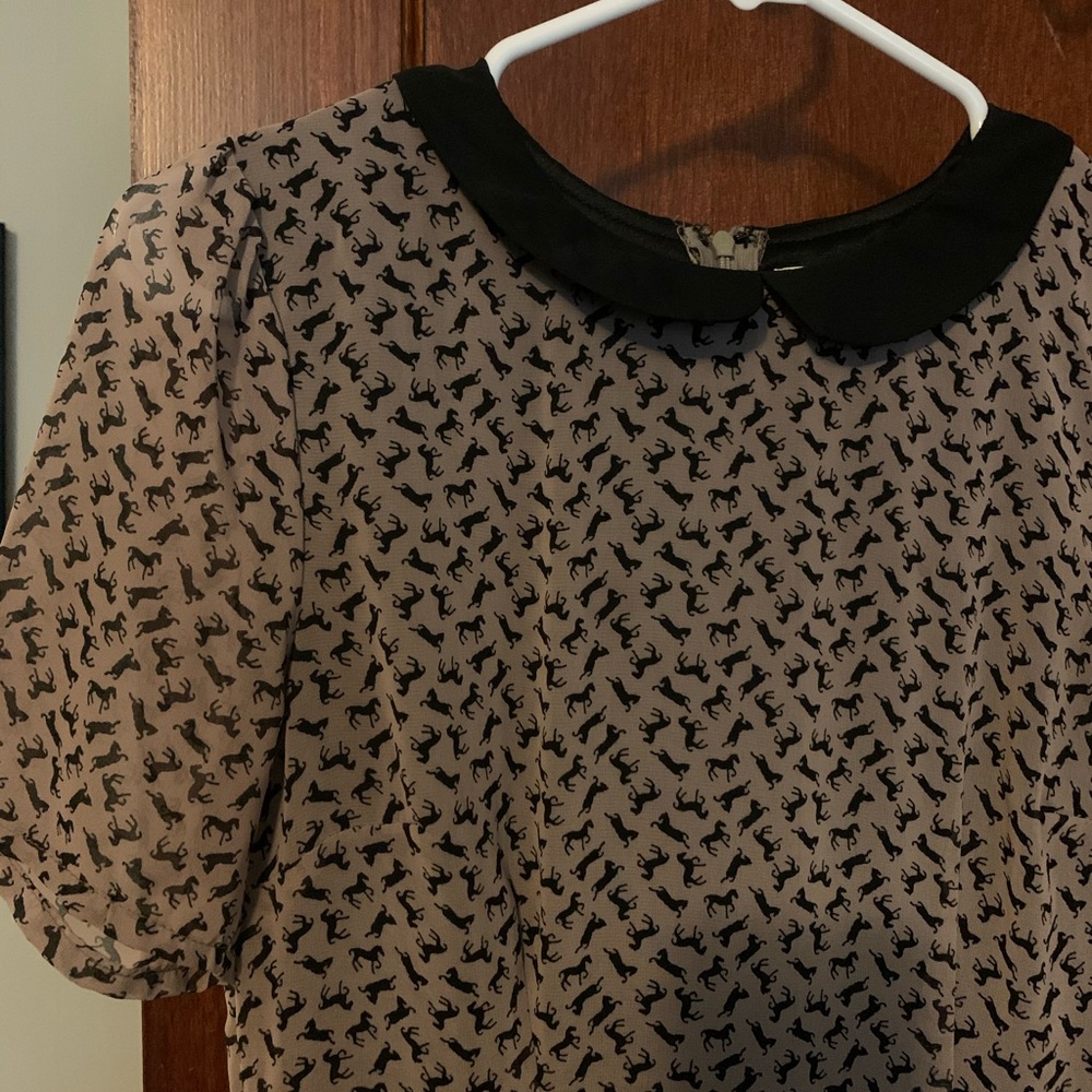 Cotton Candy Brown and Black Horse Dress